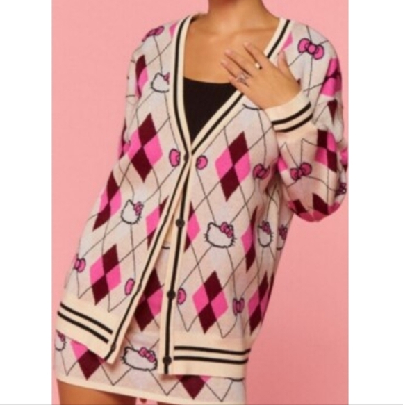 Hello Kitty & Friends x Forever 21 Argyle Cardigan Sweater - Picture 2 of 13